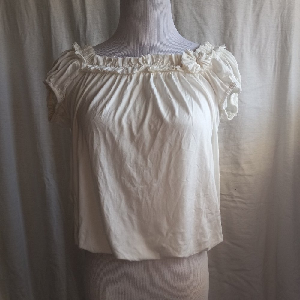 Max Studio White Short Sleeve Shirt Size XS